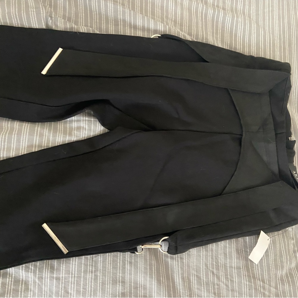 Chic Black Trousers with White Accents - Picture 2 of 5